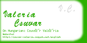 valeria csuvar business card